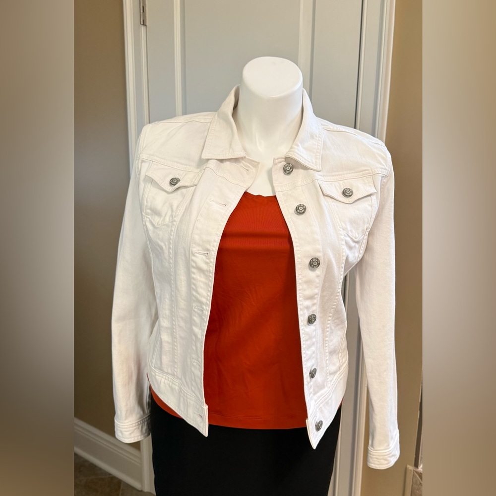 Gap white denim jacket